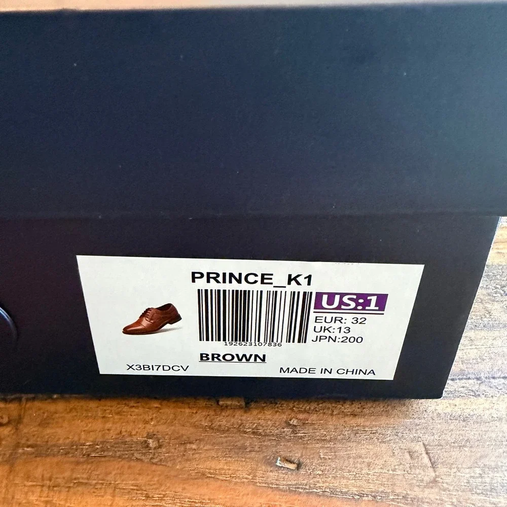 Bruno Marc Boys Brown Wingtip Brogue Oxford Dress Shoes Size 1 church formal